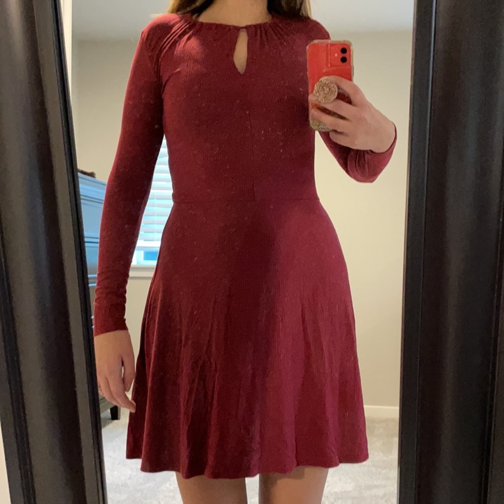 Topshop burgandy skater dress